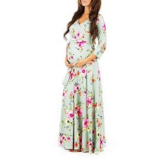 LUNA GLAM 交叉V領孕婦連身裙 EOP307