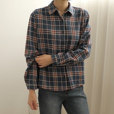 BBAEBBAE 女性暖色系格紋拼色襯衫