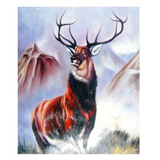 KMELLIE 畫框式 3D 方鑽寶石十字繡 DIY 套組 40 x 50 cm, 馴鹿的旅程, 1套