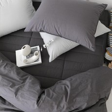 basictone 韓國製 高密度 純棉 60支 加大尺寸 綁帶固定式 床墊, 深炭