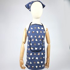 BEBE CHOUETTE 兒童印花棉質圍裙 + 頭巾組