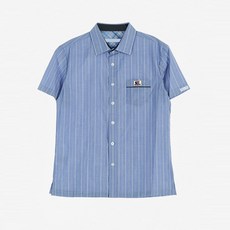 校服Mall男童款深藍色條紋夏季校服襯衫