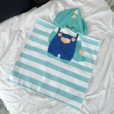 ECLL 兒童海灘罩袍 運動超細纖維連帽斗篷毛巾