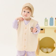 MILKBABY 兒童款奶油熊絎縫背心