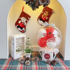 LOVELY FARM LED聖誕魔術氣球 + 壓克力樹套組, 12 葉子聖誕 + 2紅色混合