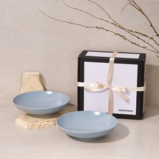 sosomoso 波紋沙拉碗 2件禮盒組, 1套, 藍色