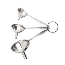 Seven Kitchen 不鏽鋼手柄多用途漏斗3件組, 1套, 銀色