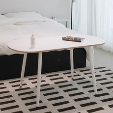 Chouette Maison 低壓美耐板橢圓形矮餐桌沙發桌 1200 x 600, 牛奶白, 4人