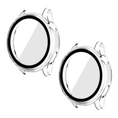 SPACE SHIELD 智慧型手錶鋼化玻璃多合1全覆蓋保護套 44mm 2入組, 透明+透明