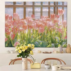 소유공간 커튼 감성 풍경 태피스트리, 핑크