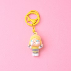 Crying Baby 植絨迷你鑰匙圈, 1個, 黃色