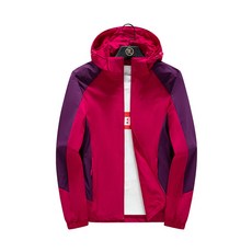 AOULS 女款簡約拼色修身戶外防水夾克 9181