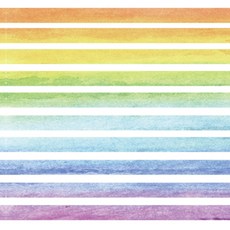 Happy J裝飾邊框牆壁裝飾薄款膠帶 5mm*2m 10種組, 1套, 2 彩虹