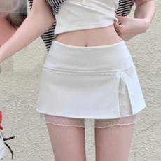 PEONIST 開衩裹身蕾絲蝴蝶結迷你裙