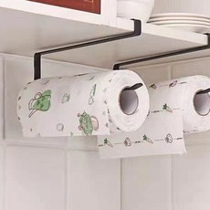 존글로벌 상부장 키친타올 행주 걸이, 블랙, 2개