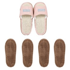 Young green 超細纖維除塵拖鞋 S號 粉色+替換除塵布 4入, 1組, 粉色