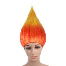 市集風趣味尖頭假髮, 橘黃色, 1個
