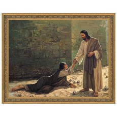 이요한 화백 캔버스 성화 13 간음한 여인 3, 골드1