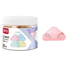 deLi 得力 三角書角夾, 紫色+綠色+黃色+粉色, 1組