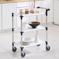 Yunsseuhome營業用服務推車手推車 3層, 白色, 1個