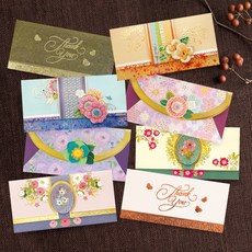 From&To 珍珠花卉零用錢信封8件組 FB1012/1013/1014/1015-12, 混合色, 1套
