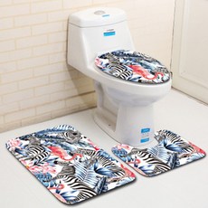 The Flow 優雅紅鶴紅鶴圖案浴室地墊套組 45 x 75 cm, 12, 1套