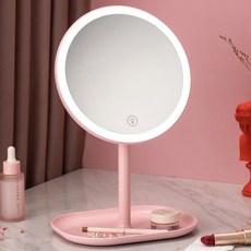 LED可折疊立式化妝鏡, 粉色的
