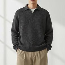 DANGOON 男性舒適寬鬆混色開領針織衫 LW_K039