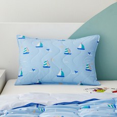 Modern House 3度C Super Cool涼感竹纖維枕頭套, 夏季船藍色