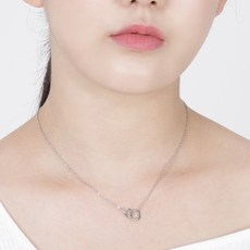 오플랑 여성용 925실버 더블 스퀘어 목걸이