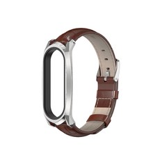小米手環3/4 皮革錶帶, 單品, 銀色+棕色