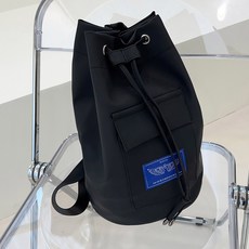 FROMHEAVEN 男女通用休閒水桶斜背包 H799, 黑色