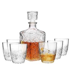 Bormioli ROCCO Dedalo醒酒器+威士忌酒杯 7入, 1組