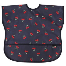 Plie 防水短袖圍兜, 1件, 03號 黑底櫻桃