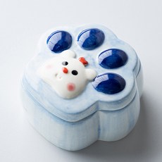 可愛陶瓷飾品收納盤 BRP1192, 藍色熊, 1個