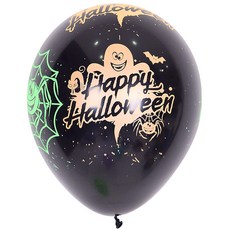 Sempertex 快樂萬聖節派對氣球 30cm, 黑色, 50個