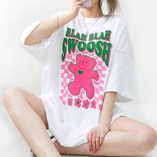 Sweet Pink 女款透氣Swoosh大尺碼短袖T恤