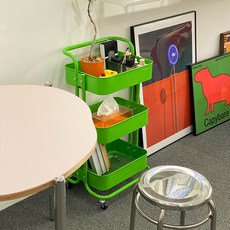 banaco 彩色鋼製三層推車, 綠色