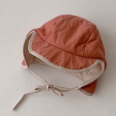꼼지 아동용 레트로 패딩 보온 귀달이 모자 AS61
