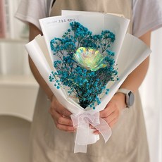 LOVELY FARM 卡蜜拉人造花束 + LED燈飾組, 1個, 藍色