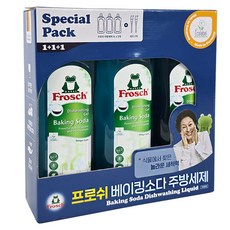 Frosch 小綠蛙 小蘇打洗碗劑+壓頭 2入, 3片, 1L