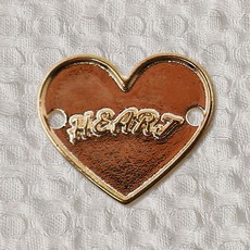 동대문단추왕 하트 금속 사라 라벨 17mm, 골드, 3개