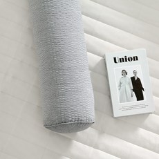 우리앤데코 시어서커 원형 롱쿠션커버, 그레이