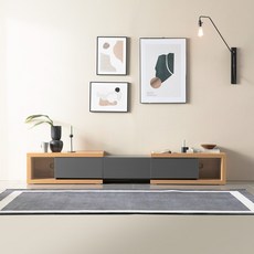 파로마 레인2 익스텐션 거실장 방문설치, 그레이