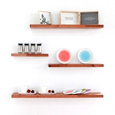 데코밸런스 원목 무지주 벽선반, 소프트브라운우드, 1단