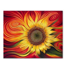 ADICO DIY數字油畫 靜物畫 名畫繪製 50 x 40 cm, 太陽般的向日葵(PG57), 1個
