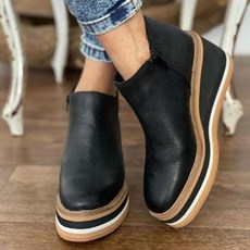 에이스 여성용 통굽 사선 부츠