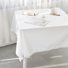 까사베르데 코아 레이스 방수 식탁보, 화이트, 1개, S(90 x 90 cm)