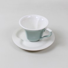 Dalsogeum 韓國製迷你愛心即溶咖啡杯 + 杯碟組, 薄荷綠, 1套