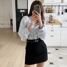 토마토팩토리 여성용 y2k 카고 미니 스커트